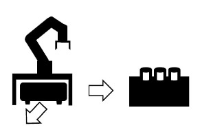 AGVがロボットを自動搬送